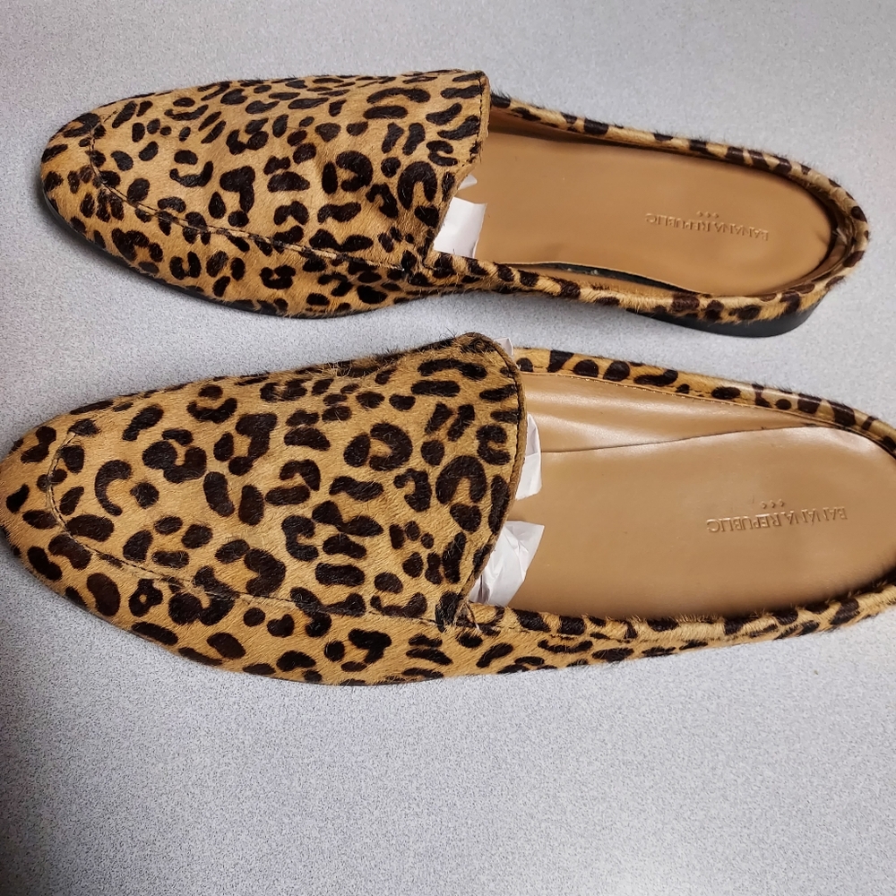 Banana Republic Leopard Print Calf Hair Loafers